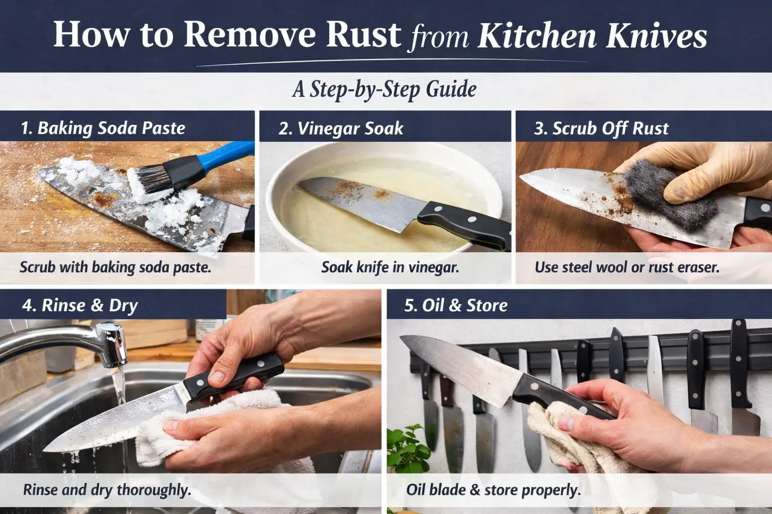 How to Remove Rust from Kitchen Knives