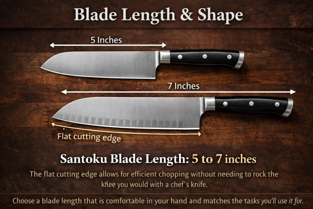 Comparison of Santoku knife sizes