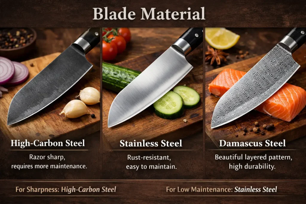 Different knife materials and characteristics