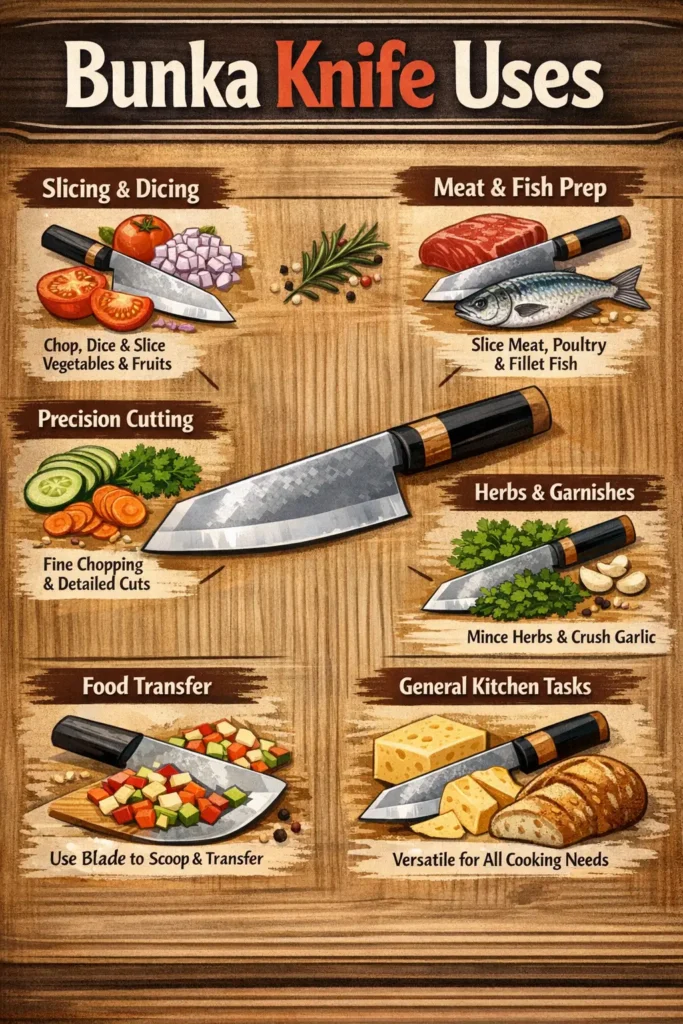 Bunka knife uses in the kitchen