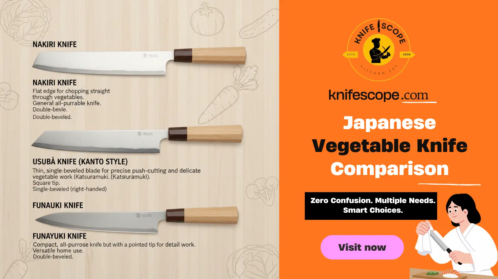 Japanese Vegetable Knife Comparison