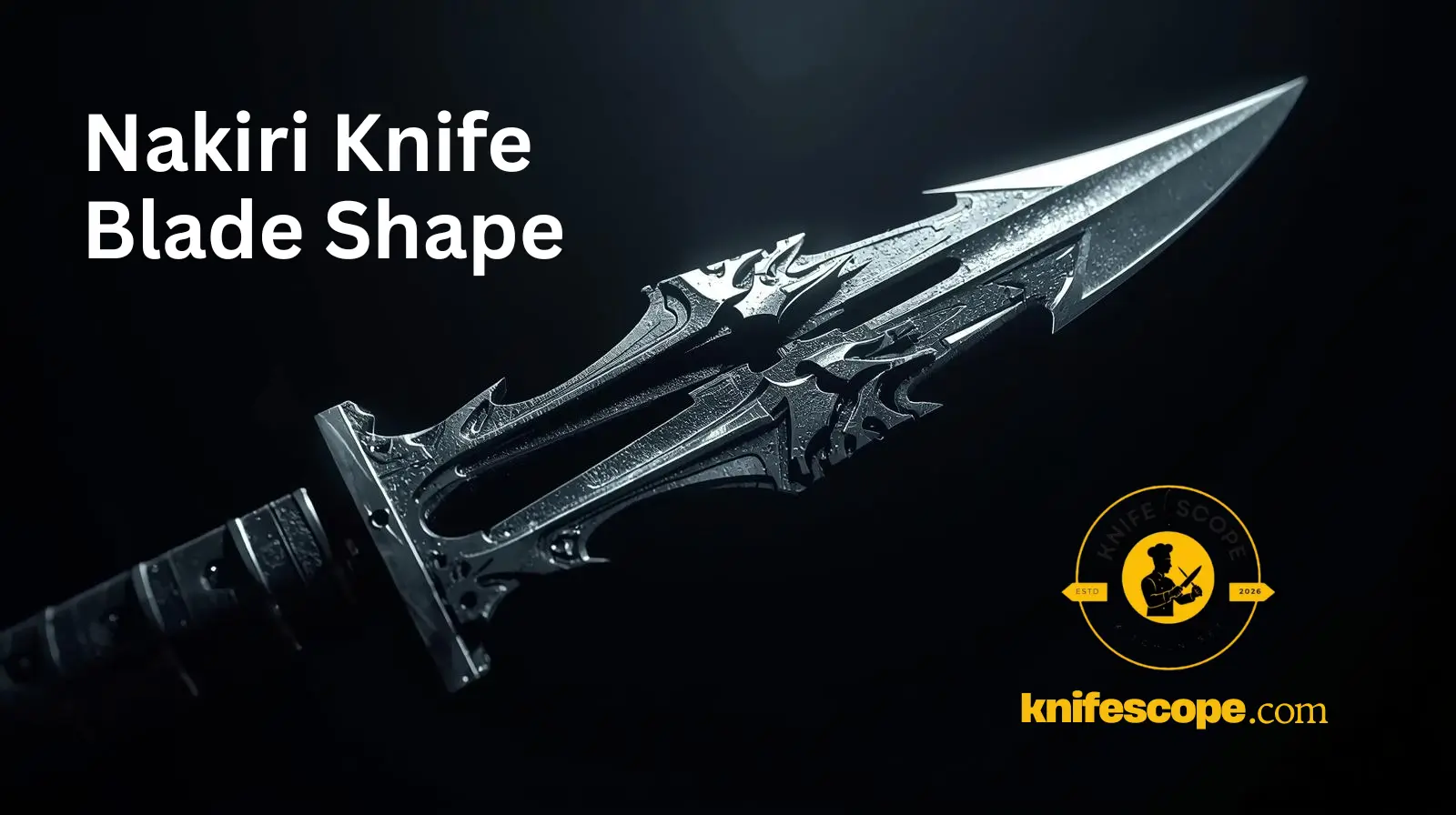 Intricate Nakiri knife blade design