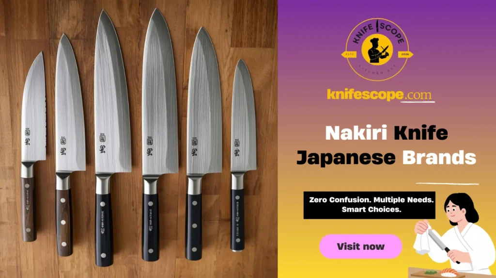Nakiri Knife Japanese Brands: Top Picks And Buying Guide 1 Various Japanese Nakiri knives displayed.