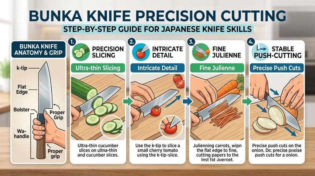 Bunka Knife Precision Cutting: Master Precise Japanese Cuts 3 Bunka Knife Precision Cutting: Master Precise Japanese Cuts