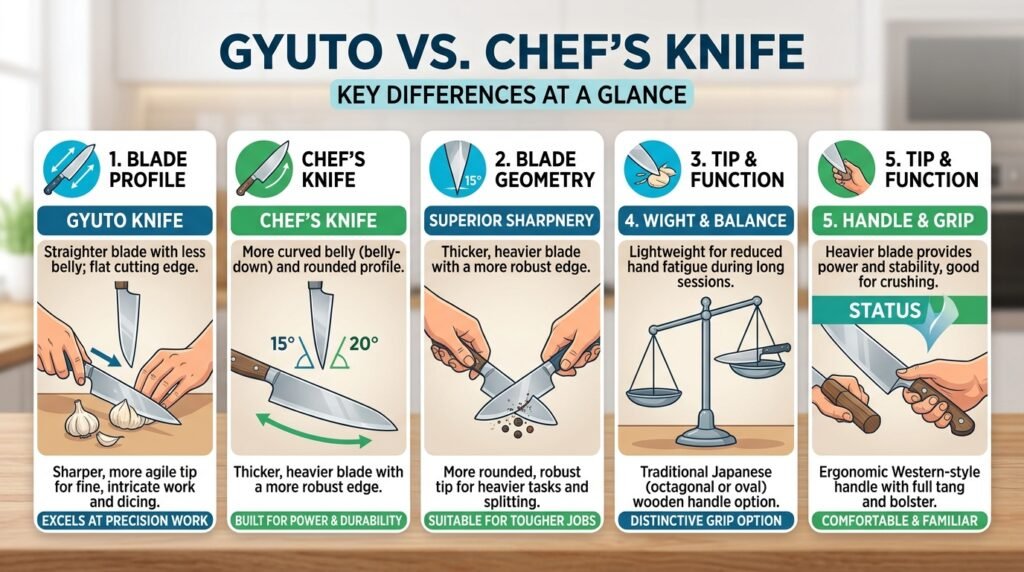 Gyuto Vs Chef Knife: Which Knife Is Best For Home Chefs 2 Gyuto Vs Chef Knife: Which Knife Is Best For Home Chefs