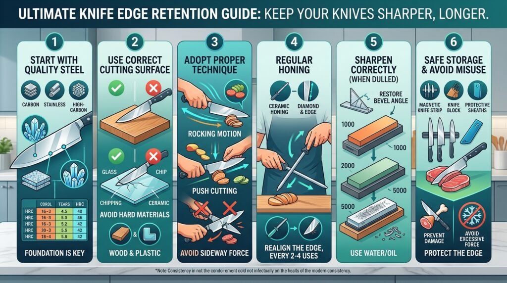 Knife Edge Retention Guide: Improve Blade Longevity 1 Knife Edge Retention Guide: Improve Blade Longevity